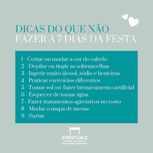 Não cometa estes erros próximo ao casamento!

Daqui a uma semana você será o cen…