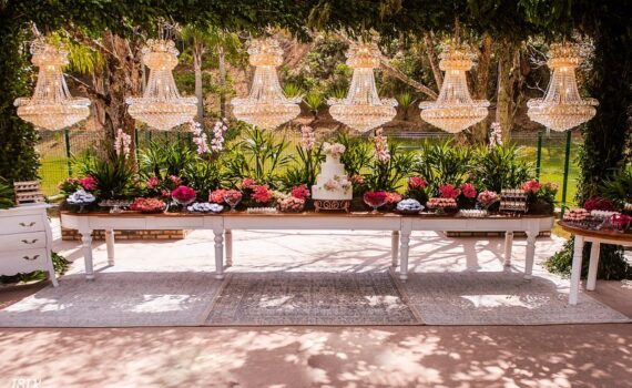 Por pouco, ela não cabia na foto! 

A mesa de doces tem que ser assim! Independe…